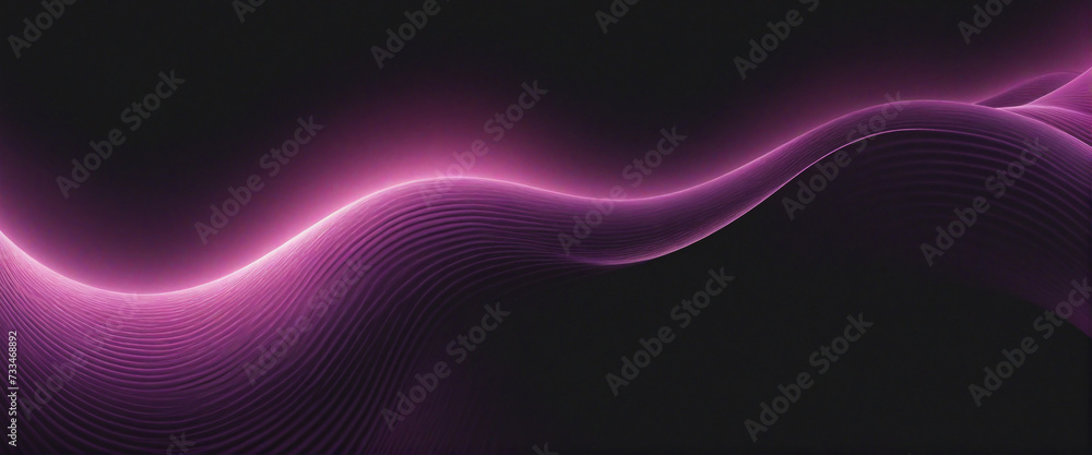 Pink purple glowing grainy gradient abstract wave on black background, noise texture effect, wide banner design Pink purple glowing grainy gradient abstract wave on black background, noise texture effect, wide banner design
