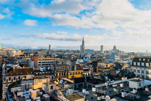 Fototapeta Naklejka Na Ścianę i Meble -  Aerial view of Grand Place. View of Brussels city center - Belgium.