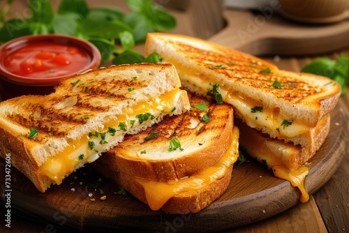 Delicious Grilled Cheese Delight, street food and haute cuisine