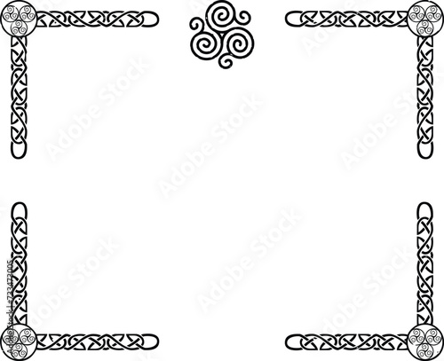 Celtic Braid Frame with Spirals and Swirls