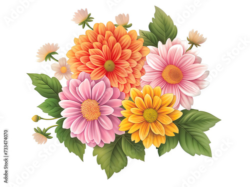 Flores inspiradas na primavera com fundo transparente para uso criativo.