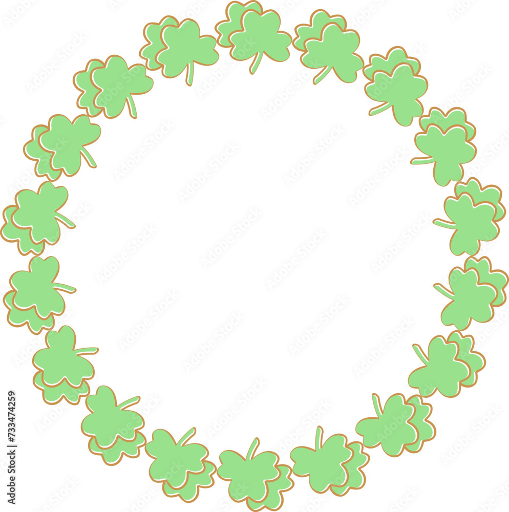 Clover Leaf Circle Wreath Border Frame for St Patrick's Day Clover Leaf Circle Wreath Border Frame for St Patrick's Day