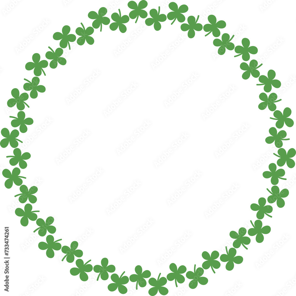 Clover Leaf Circle Wreath Border Frame for St Patrick's Day Clover Leaf Circle Wreath Border Frame for St Patrick's Day