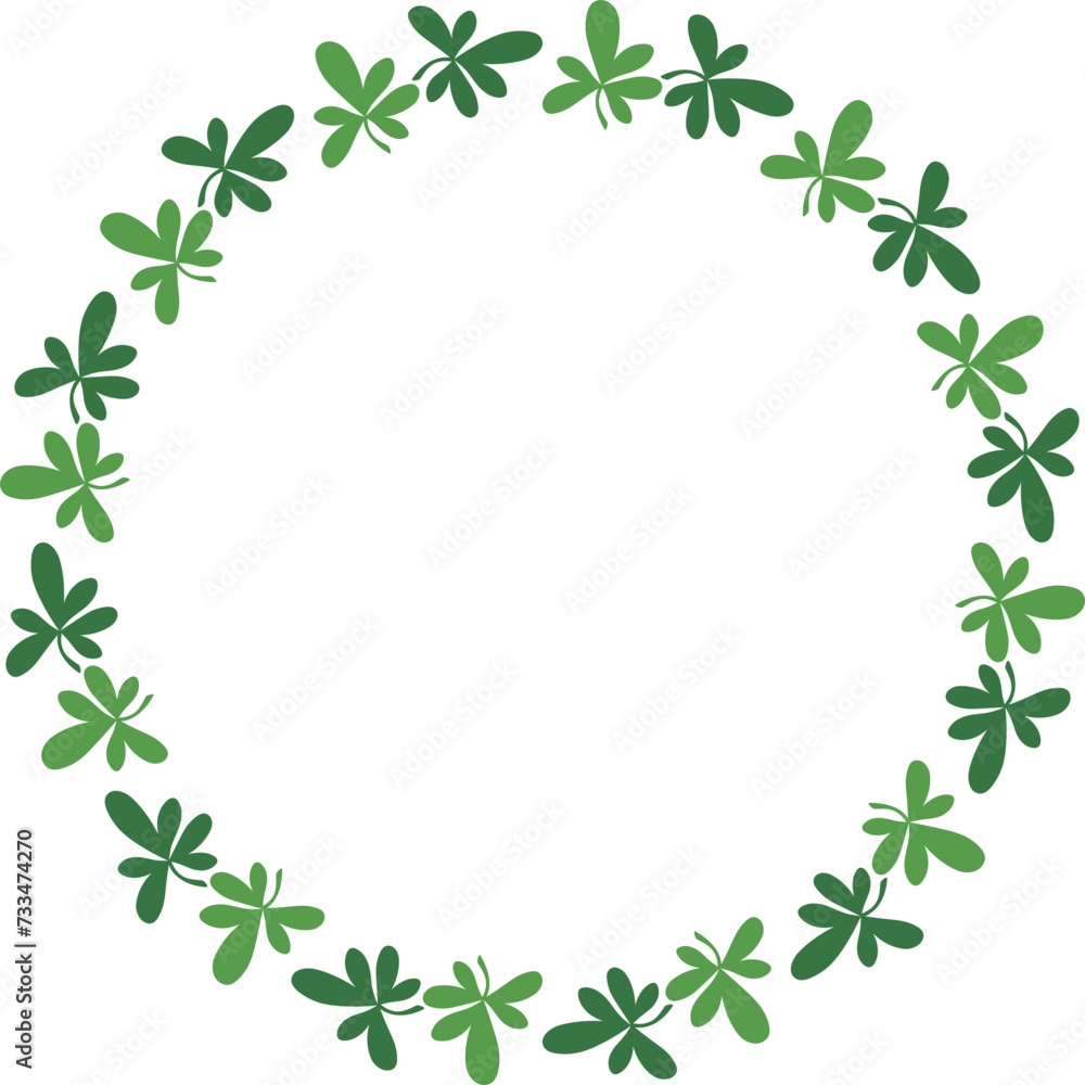 Clover Leaf Circle Wreath Border Frame for St Patrick's Day Clover Leaf Circle Wreath Border Frame for St Patrick's Day