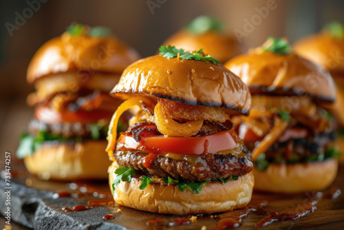 Trendy Gourmet Slider Delight, street food and haute cuisine