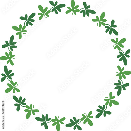 Clover Leaf Circle Wreath Border Frame for St Patrick's Day