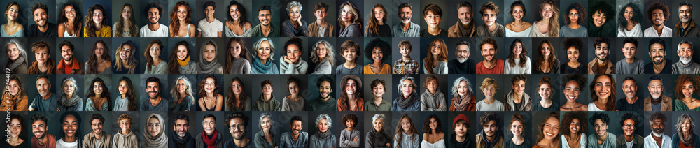 100 people Ai generated Portraits of different ages and ethnic groups. 100 people Ai generated Portraits of different ages and ethnic groups.