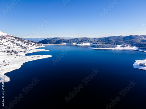 Winter view of Rila mountain around Belmeken Dam, Bulgaria