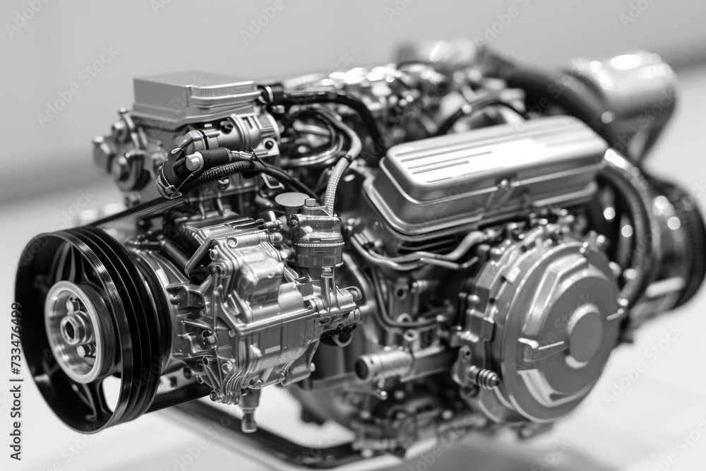 New car engine isolated on white background. New car engine isolated on white background.
