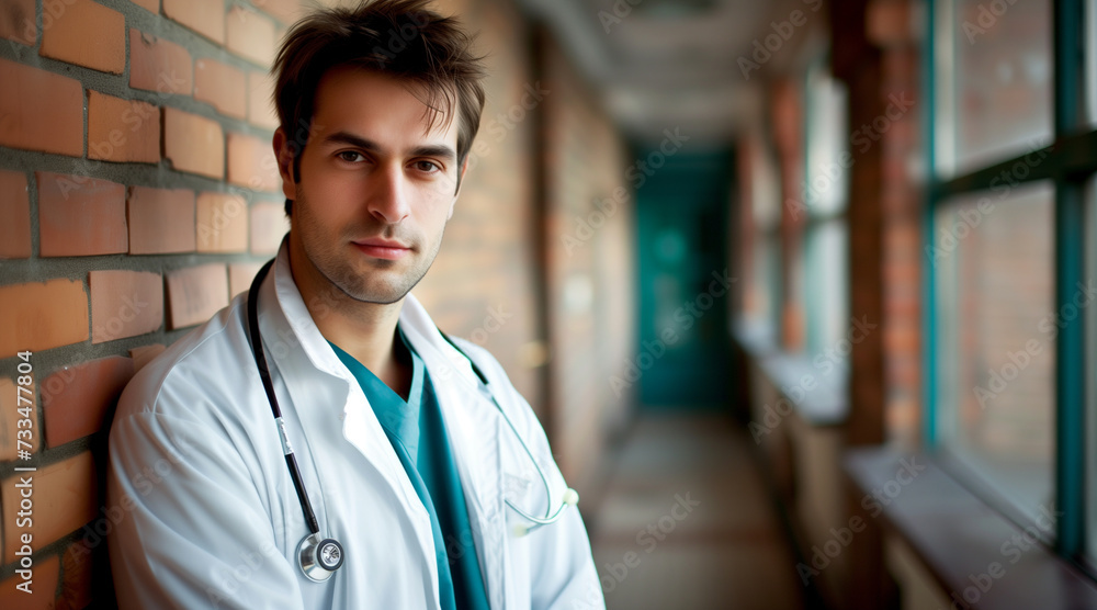 Doctor Man With Stethoscope In Hospital Doctor Man With Stethoscope In Hospital