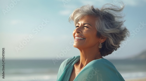 Portrait of a woman on the beach