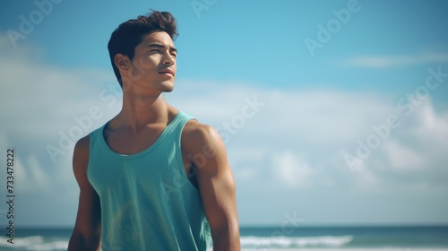 Portrait of a man on the beach
