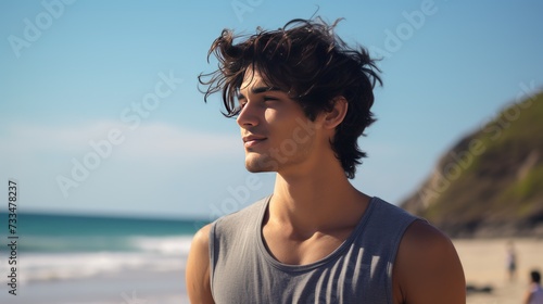 Portrait of a man on the beach