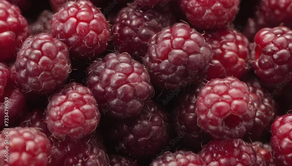 A close-up view of a group of ripe, vivid Boysenberry with a deep, textured detail.