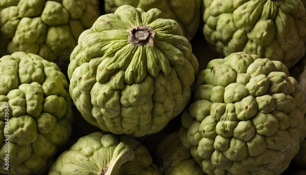 A close-up view of a group of ripe, vivid Cherimoya with a deep, textured detail.
A close-up view of a group of ripe, vivid Cherimoya with a deep, textured detail.