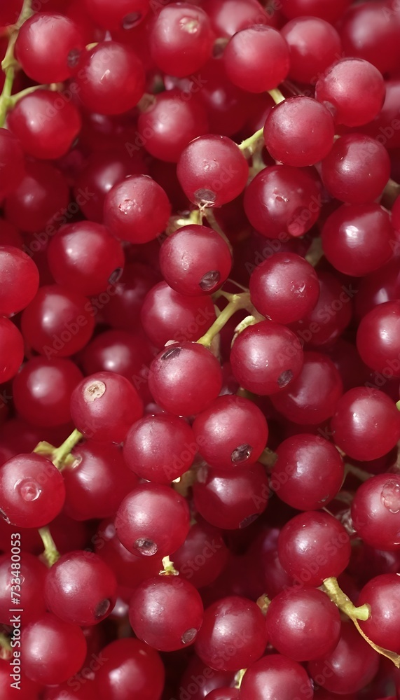 A close-up view of a group of ripe, vivid Currant with a deep, textured detail.