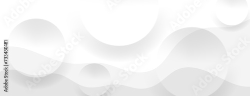abstract white banner background with circle texture composition. vector illustration
