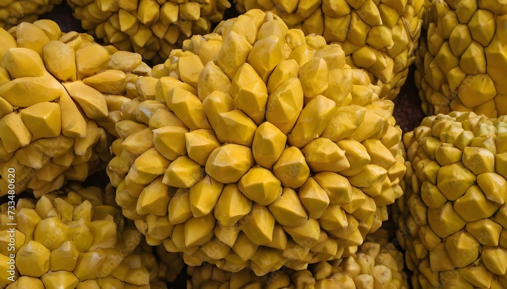 An up-close look at some ripe, vibrant jackfruit with intricate details An up-close look at some ripe, vibrant jackfruit with intricate details