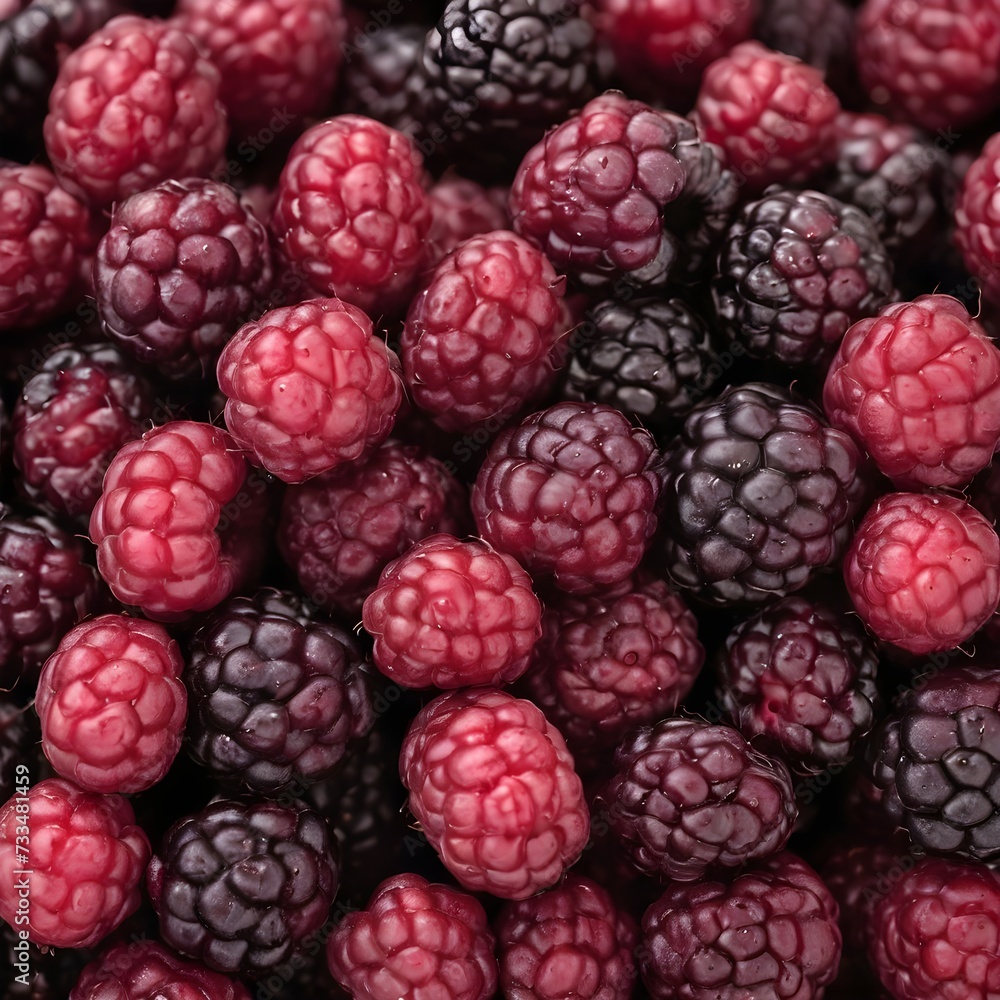 A close-up view of a group of ripe, vivid Mulberry with a deep, textured detail. A close-up view of a group of ripe, vivid Mulberry with a deep, textured detail.