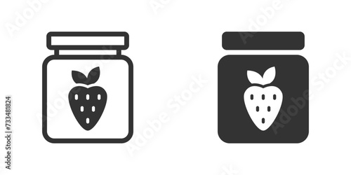 Strawberry Jam jar icon. Vector illustration