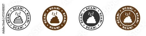 Scam stamp set. Vector illustration