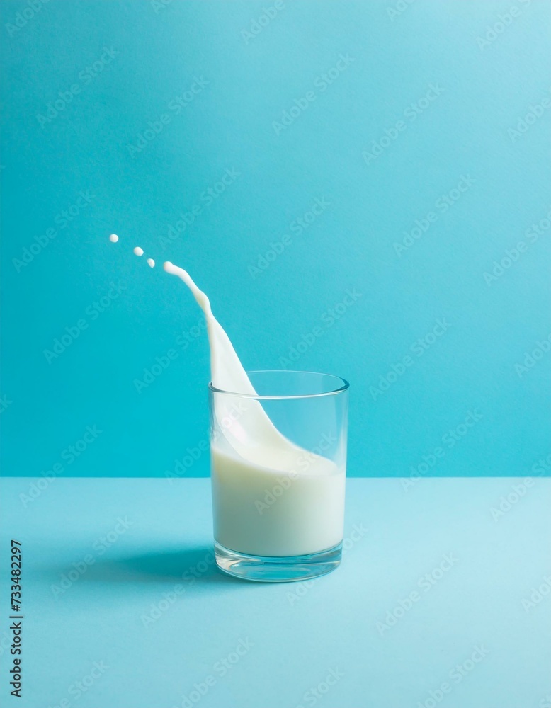 glass of milk spilling