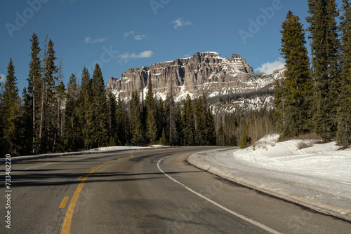 Highway over Togwotee Pass; Absaroka Mtns; Wyoming photo