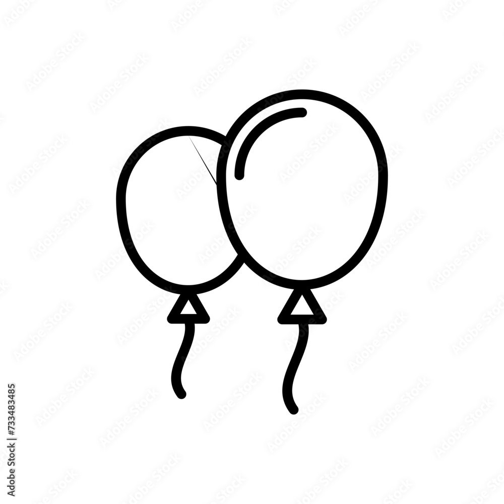 Balloon icon vector. party balloon icon decoration birthday vector. Balloon black silhouette icon Balloon icon vector. party balloon icon decoration birthday vector. Balloon black silhouette icon