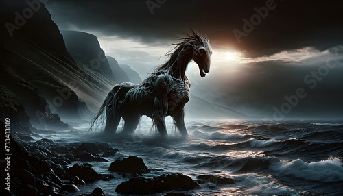 Fototapeta Naklejka Na Ścianę i Meble -  illustration of the Nuckelavee, a fearsome creature from Orcadian mythology