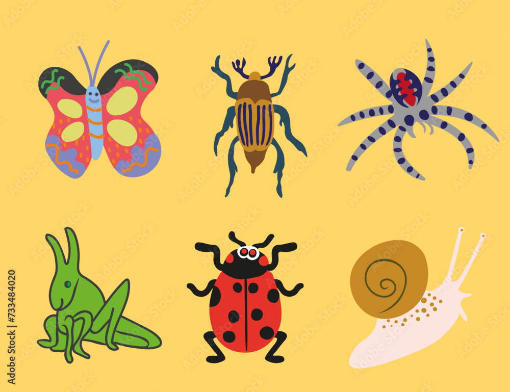 Obraz premium flat simple animal collection in vector.Template for logo poster icon for application and website. A series of animal images in flat style
