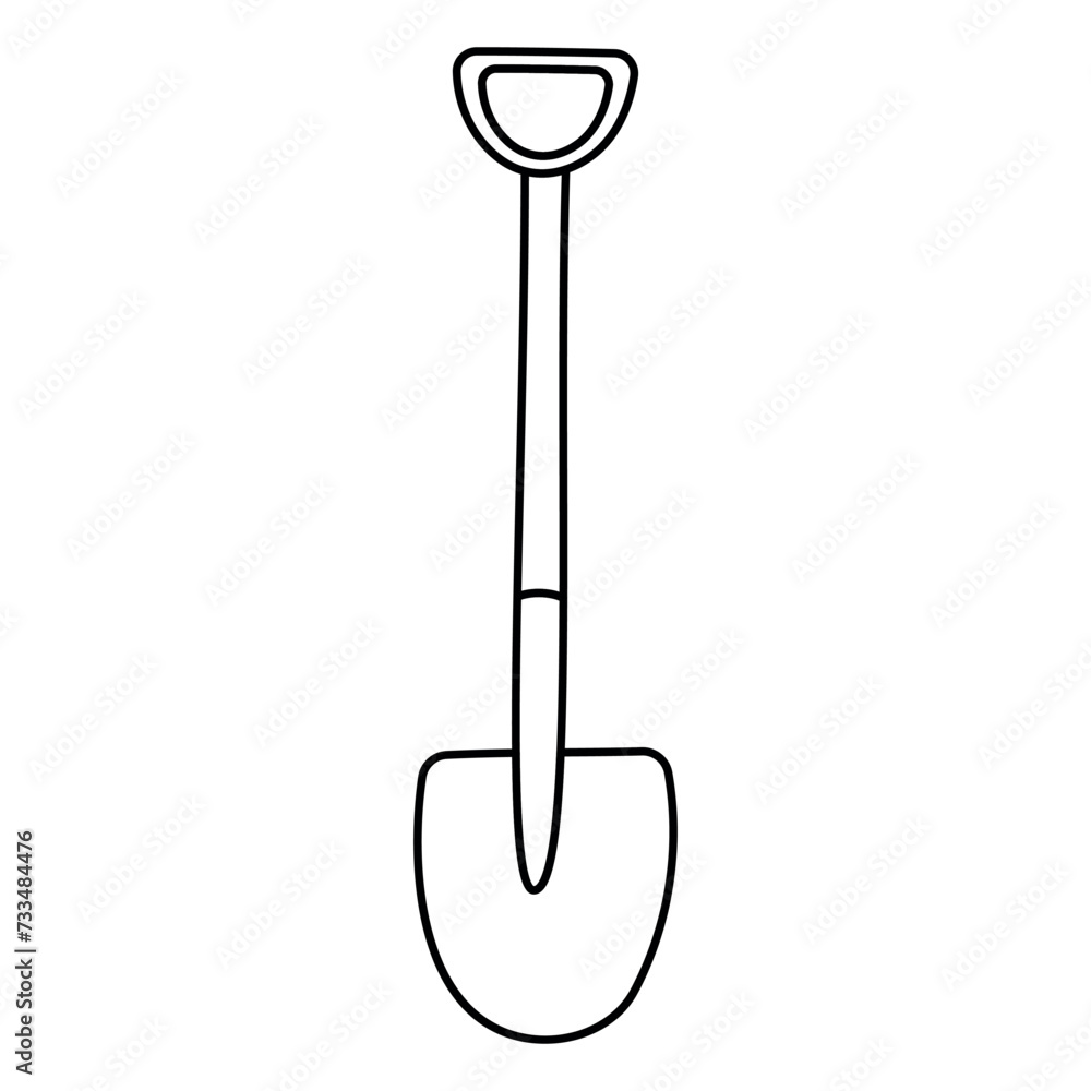 garden tool set care line doodle shovel fork broom icon element object garden tool set care line doodle shovel fork broom icon element object
