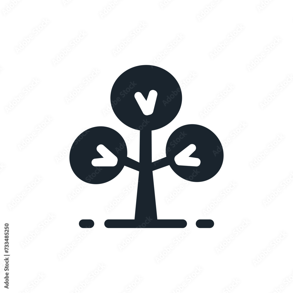 Simple tree decor silhouette icon. Park and garden trees, nature, forest concept. Vector illustration Simple tree decor silhouette icon. Park and garden trees, nature, forest concept. Vector illustration