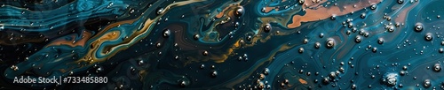 Oil spill with colorful design photo