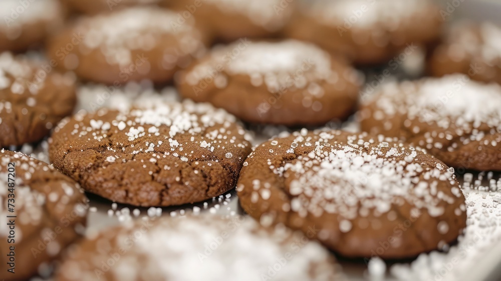 Warm Homemade Gingersnap Cookies topped with Suga