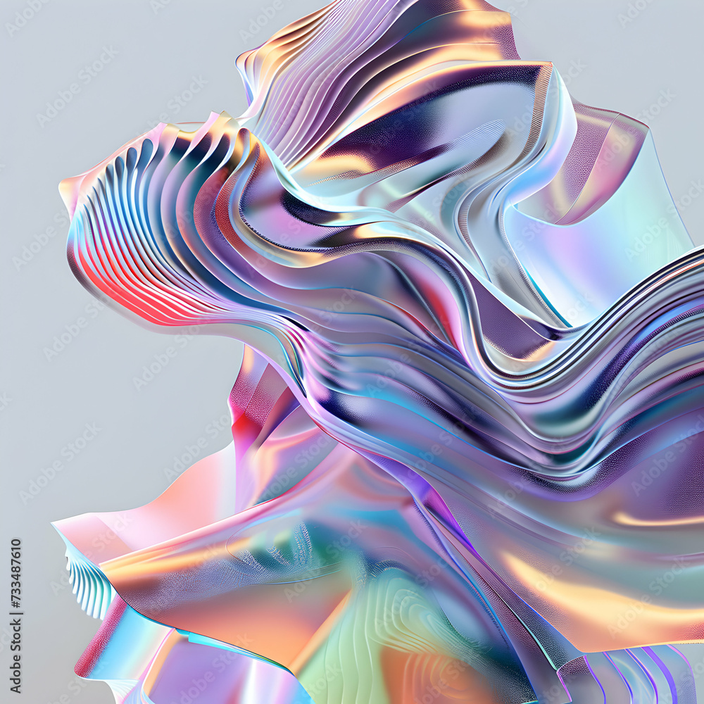 Fototapeta premium Holo abstract 3D shapes