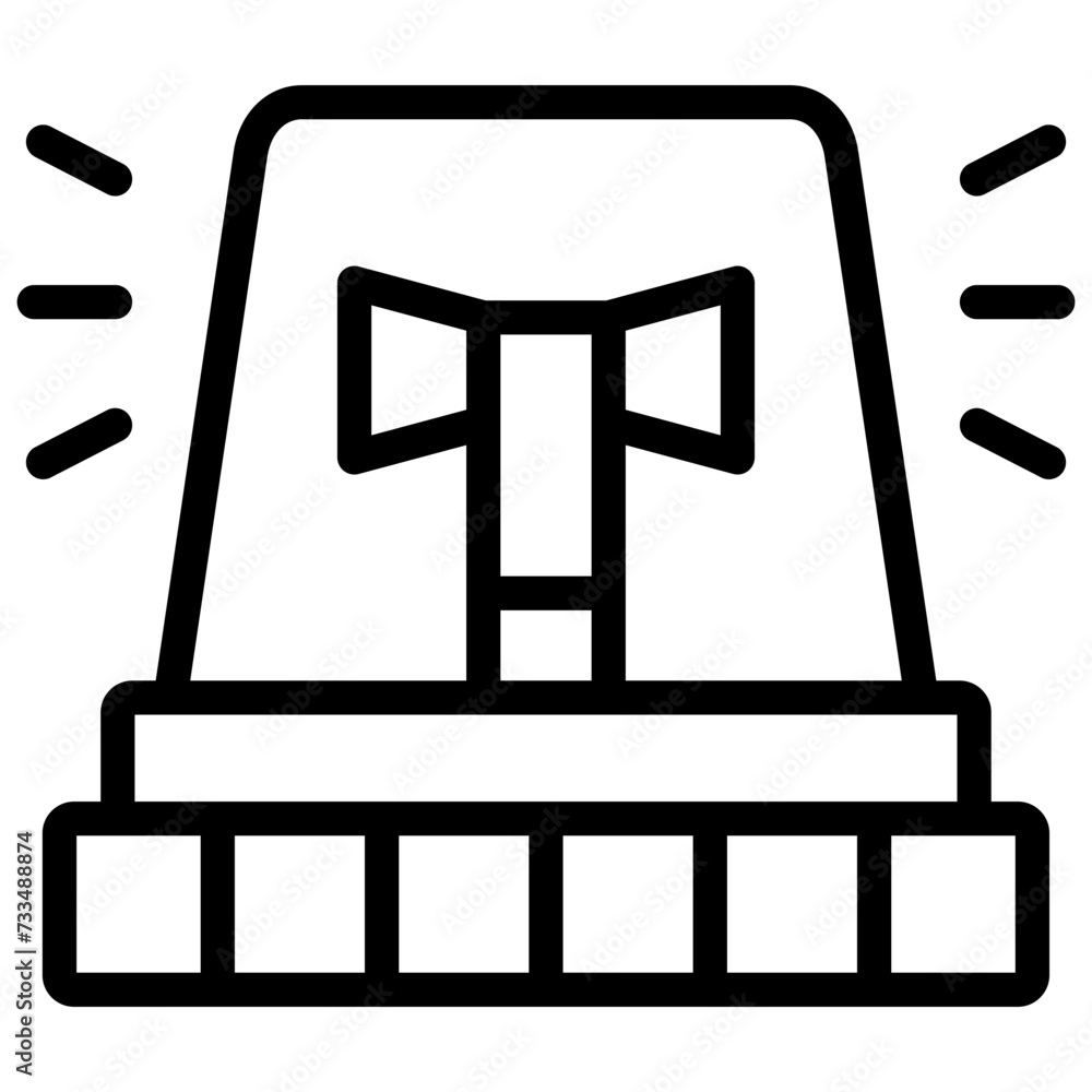 siren icon illustration design with outline siren icon illustration design with outline