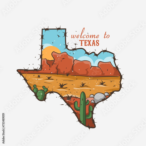 vector of texas desert in grunge art work perfect for print, etc