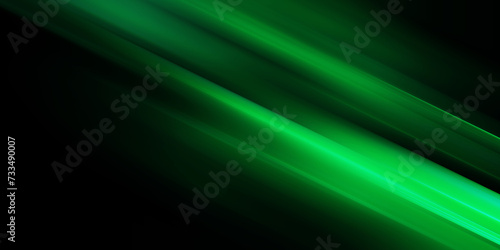 Illustration of light ray, stripe line with green light, speed motion background