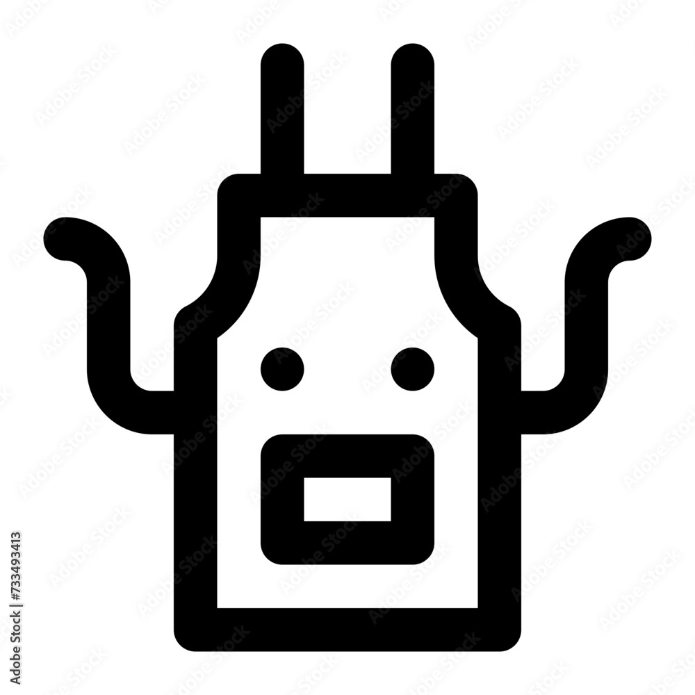 Apron icon with outline style. Apron icon with outline style.