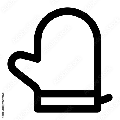 Oven mitt icon with outline style.