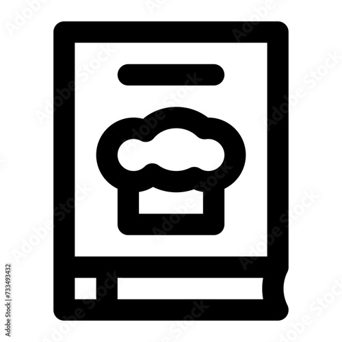 Recipe book icon with outline style.