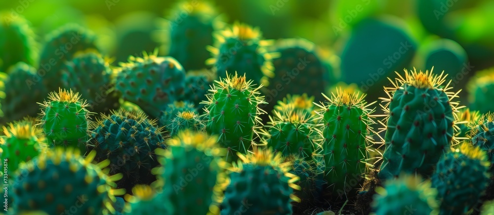 Vibrant Green Cactus Colorized in a Green, Cactus, Colorized Oasis Vibrant Green Cactus Colorized in a Green, Cactus, Colorized Oasis