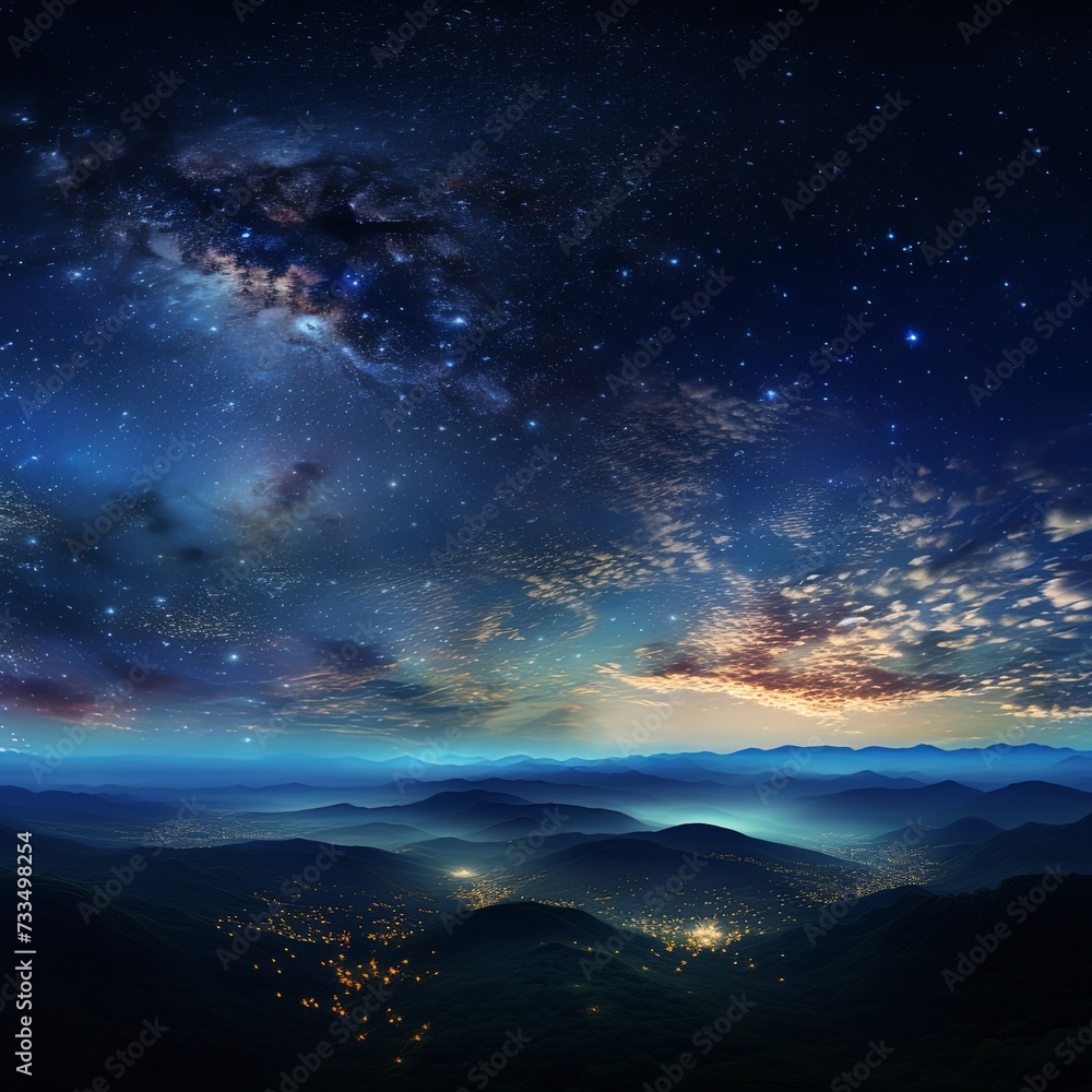 Panorama view universe space shot of milky way galaxy with stars on a night sky background.The Milky Way is the galaxy that contains our Solar System.