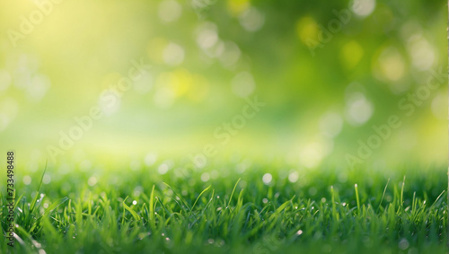 Nature green grass with bokeh background