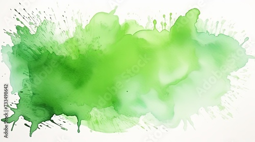 Wallpaper Mural Abstract green watercolor on white background.The color splashing on the paper.It is a hand drawn. Torontodigital.ca