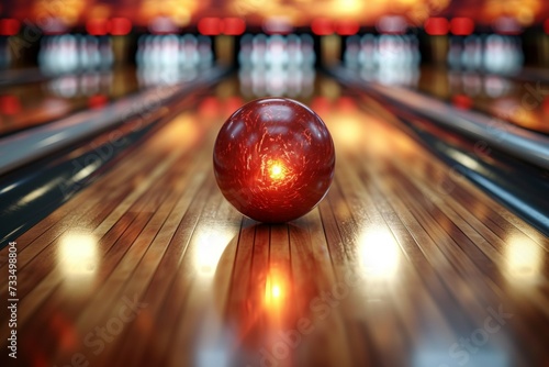 Bowling ball. Background with selective focus and copy space