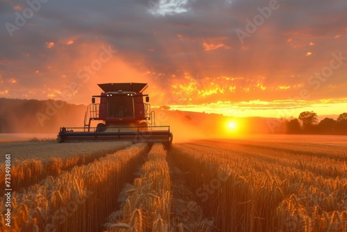 Wheat harvest. Background with selective focus and copy space