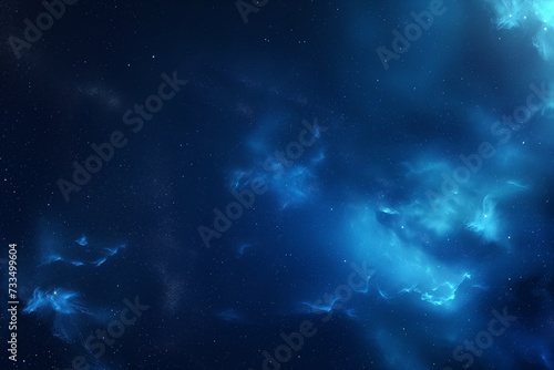 Ethereal Blue Nebulae Drifting in the Silent Void