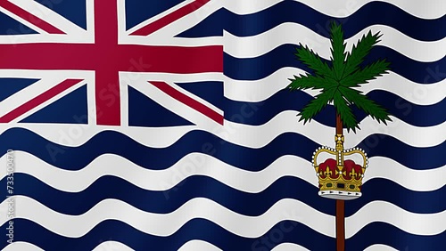 Commissioner of the British Indian Ocean Territory Waving Flag. Realistic Flag Animation. photo