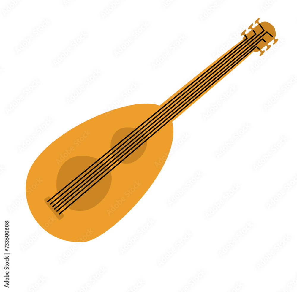 Fototapeta premium Guitar Instrument Handdrawn Cartoon Illustration Vector 
